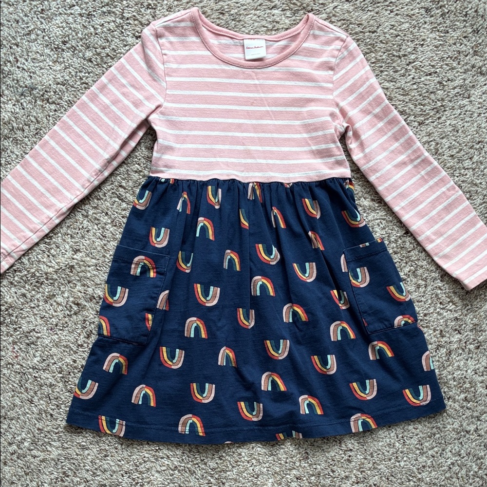 Hanna Anderson long sleeve rainbow dress size 110 (US 5)
